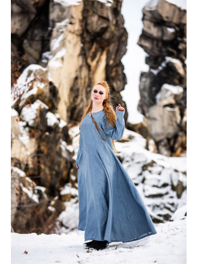 Trollfelsen Leonardo Carbone Leinen Kleid Anna Taubenblau _11_ Trollfelsen Leonardo Carbone Leinen Kleid Anna Taubenblau _11_